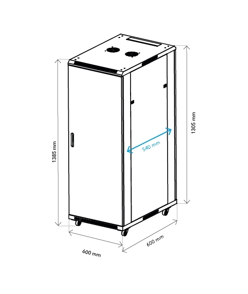 Norstone 19" Rack 27U Zwart - Afbeelding 2