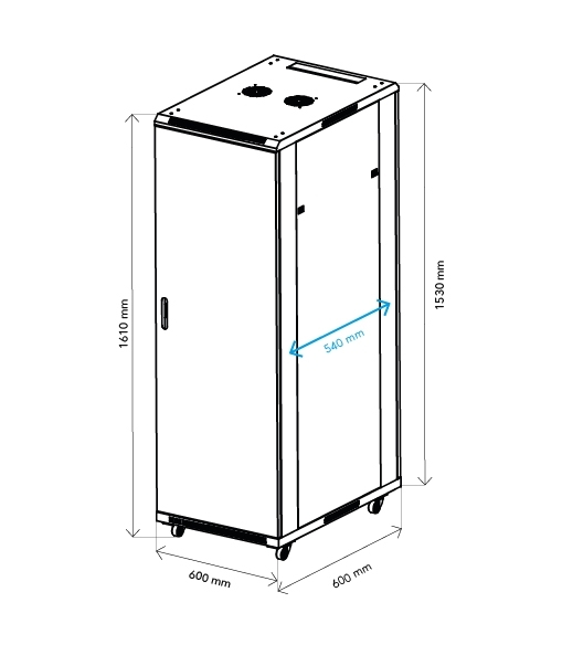 Norstone 19" Rack 32U Zwart - Afbeelding 3