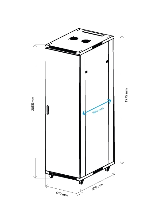 Norstone 19" Rack 42U Zwart - Afbeelding 2